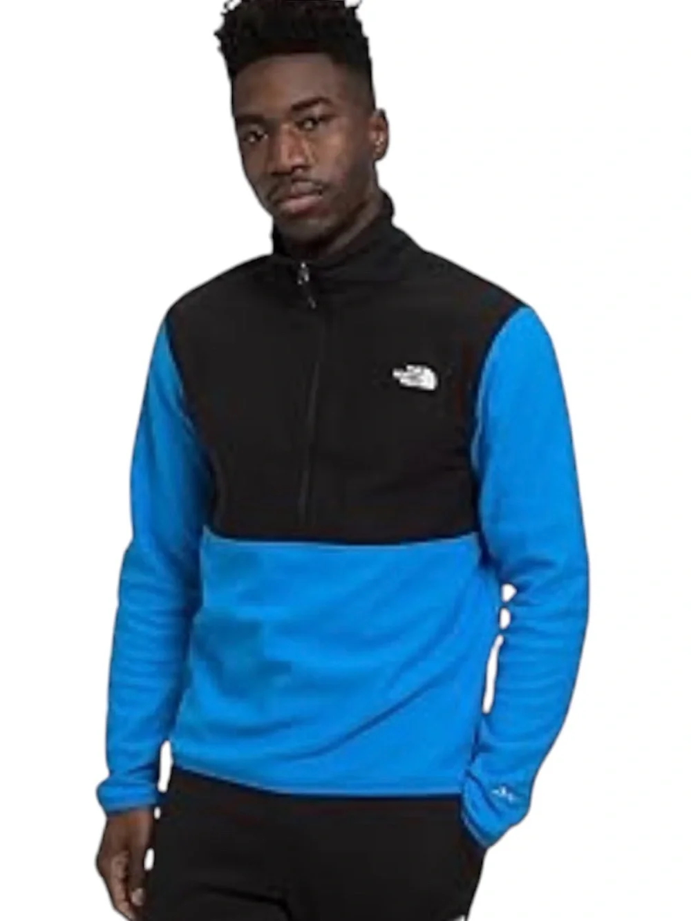 The North Face Black and Blue Quarter-Zip Fleece Pullover